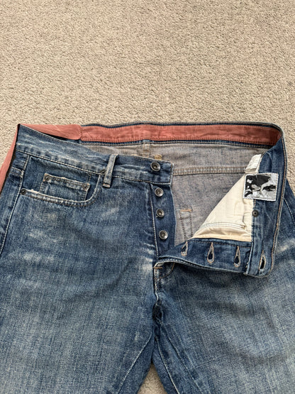 SS09 Rick Owens DRKSHDW "Strutter" Cutoff Detroit Cut Denim Shorts
