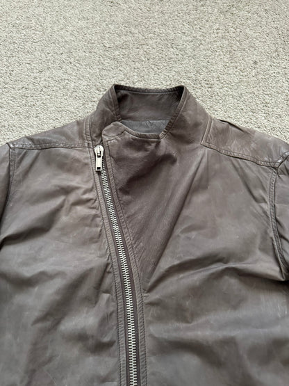 FW11 Rick Owens Wool Lined Dark Dust Mollino Leather Jacket