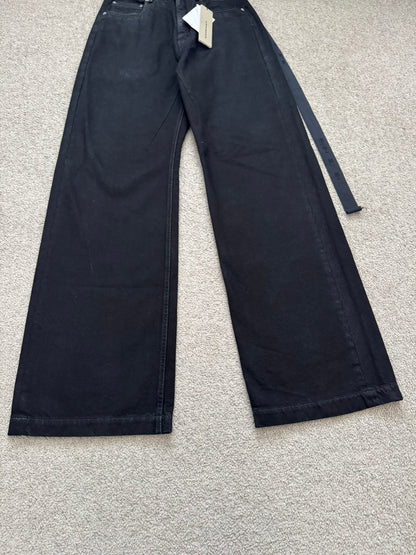 SS23 Rick Owens DRKSHDW Black Waxed Geth Cut Denim Jeans