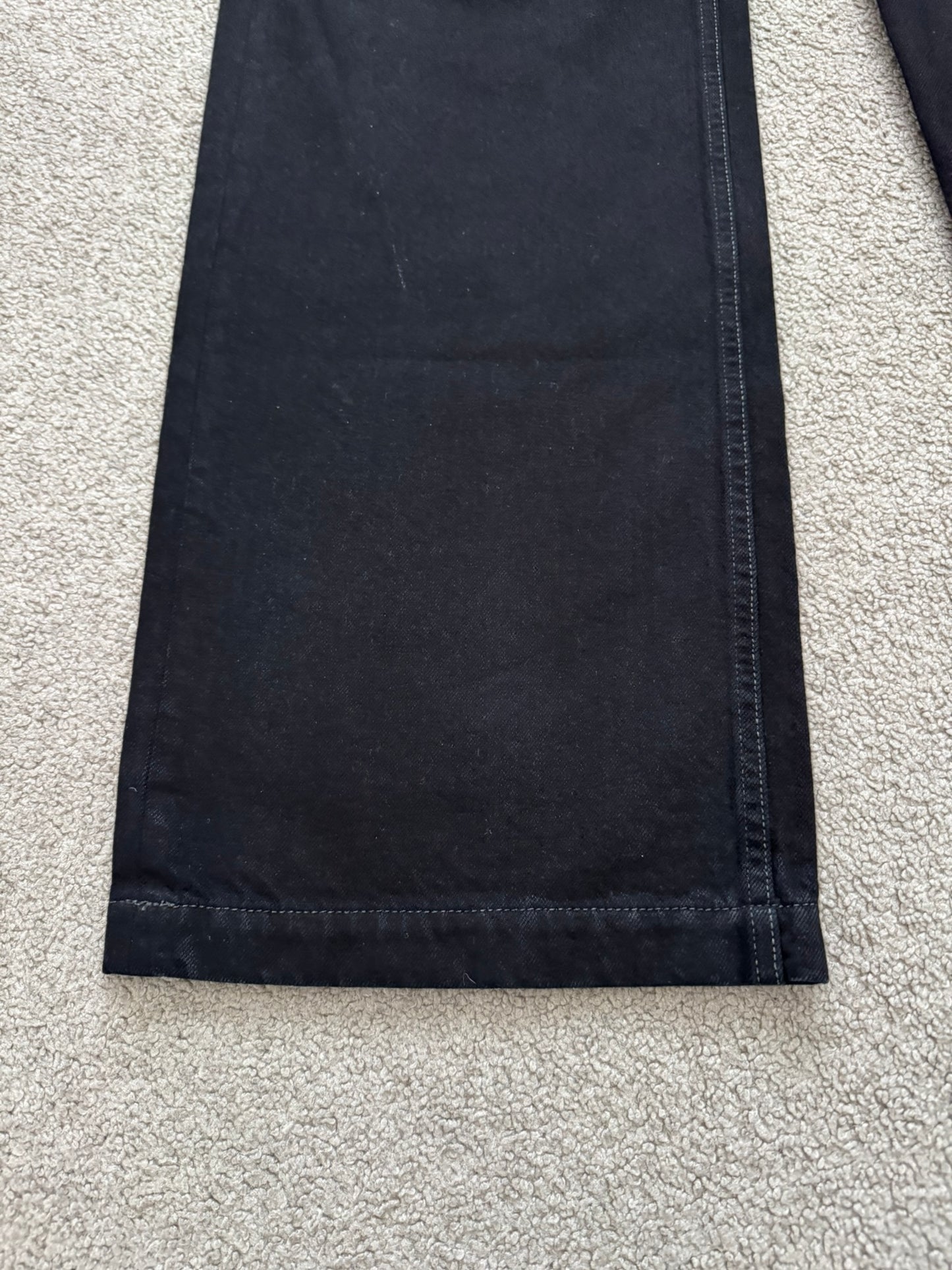 SS23 Rick Owens DRKSHDW Black Waxed Geth Cut Denim Jeans