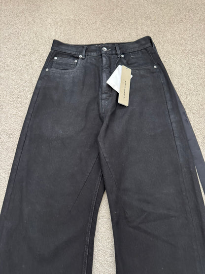 SS23 Rick Owens DRKSHDW Black Waxed Geth Cut Denim Jeans