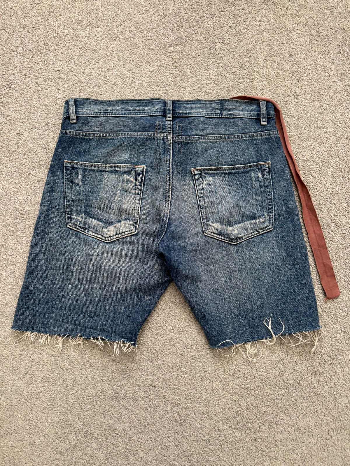 SS09 Rick Owens DRKSHDW "Strutter" Cutoff Detroit Cut Denim Shorts