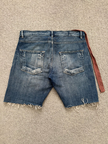 SS09 Rick Owens DRKSHDW "Strutter" Cutoff Detroit Cut Denim Shorts