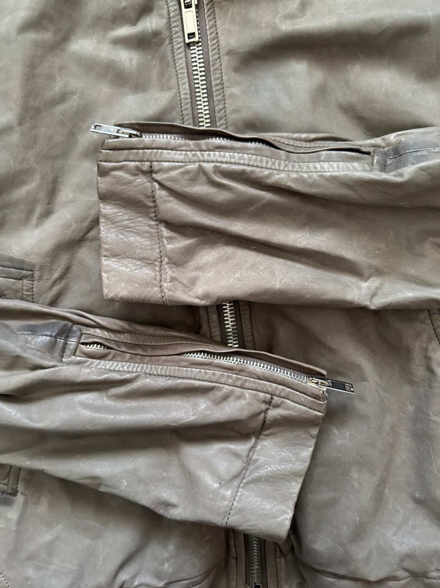 FW11 Rick Owens Wool Lined Dark Dust Mollino Leather Jacket