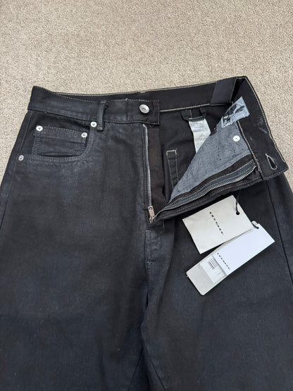 SS23 Rick Owens DRKSHDW Black Waxed Geth Cut Denim Jeans