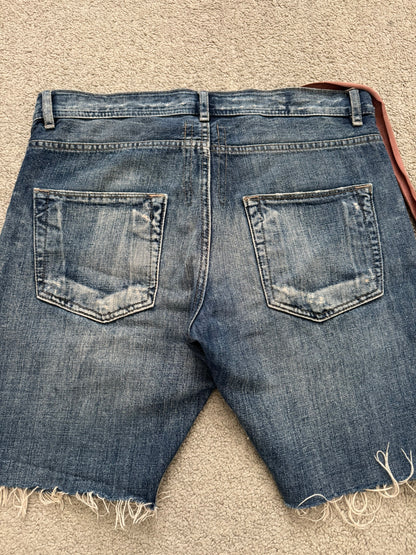 SS09 Rick Owens DRKSHDW "Strutter" Cutoff Detroit Cut Denim Shorts