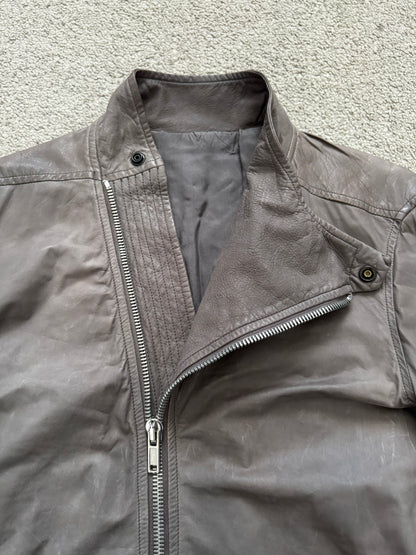 FW11 Rick Owens Wool Lined Dark Dust Mollino Leather Jacket