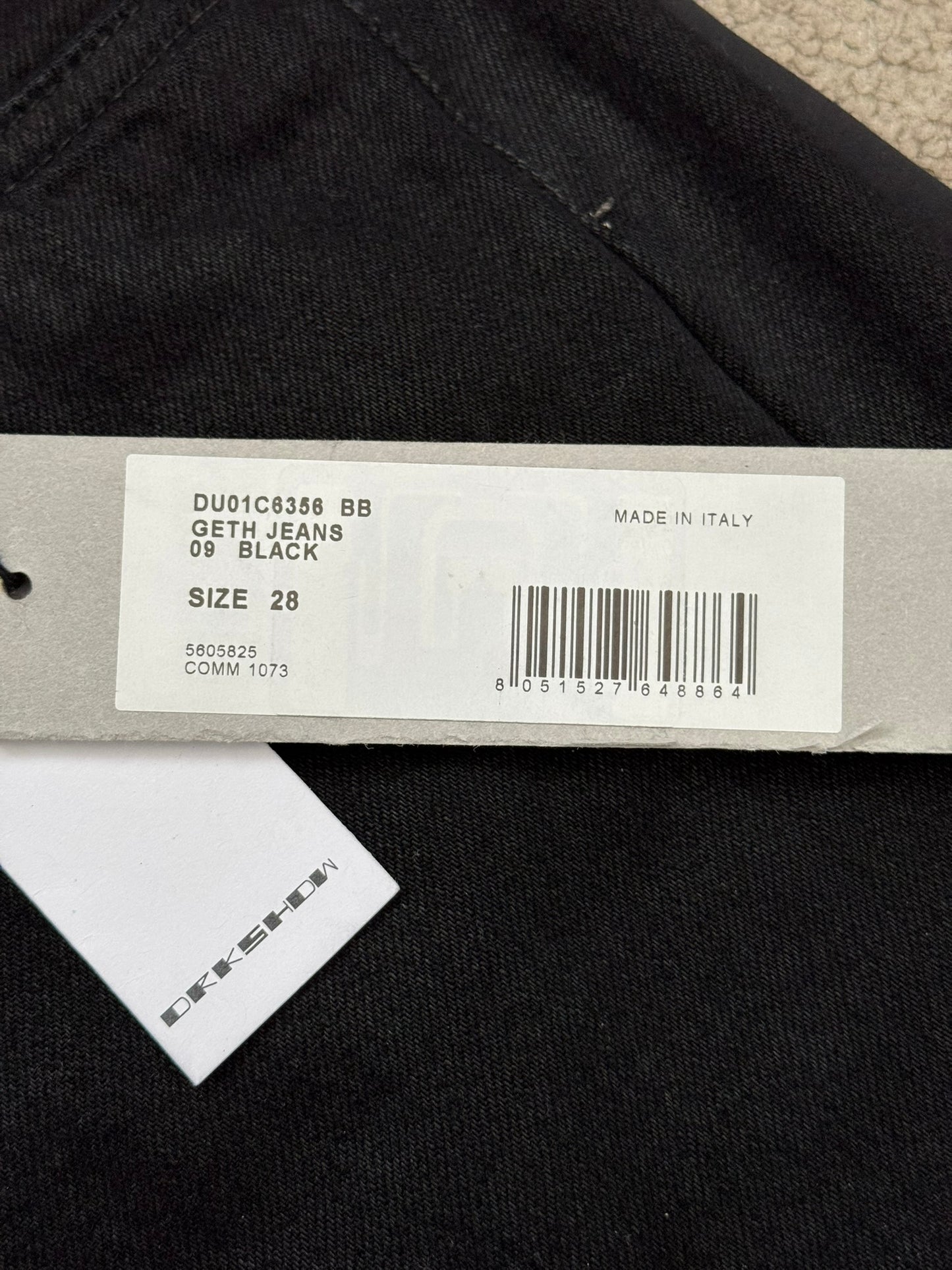 SS23 Rick Owens DRKSHDW Black Waxed Geth Cut Denim Jeans