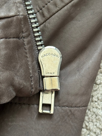 FW11 Rick Owens Wool Lined Dark Dust Mollino Leather Jacket