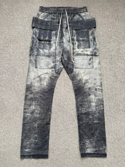 SS17 Rick Owens DRKSHDW Painted Waxed Creatch Cargo Pants