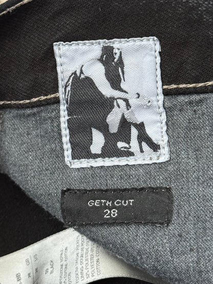 SS23 Rick Owens DRKSHDW Black Waxed Geth Cut Denim Jeans