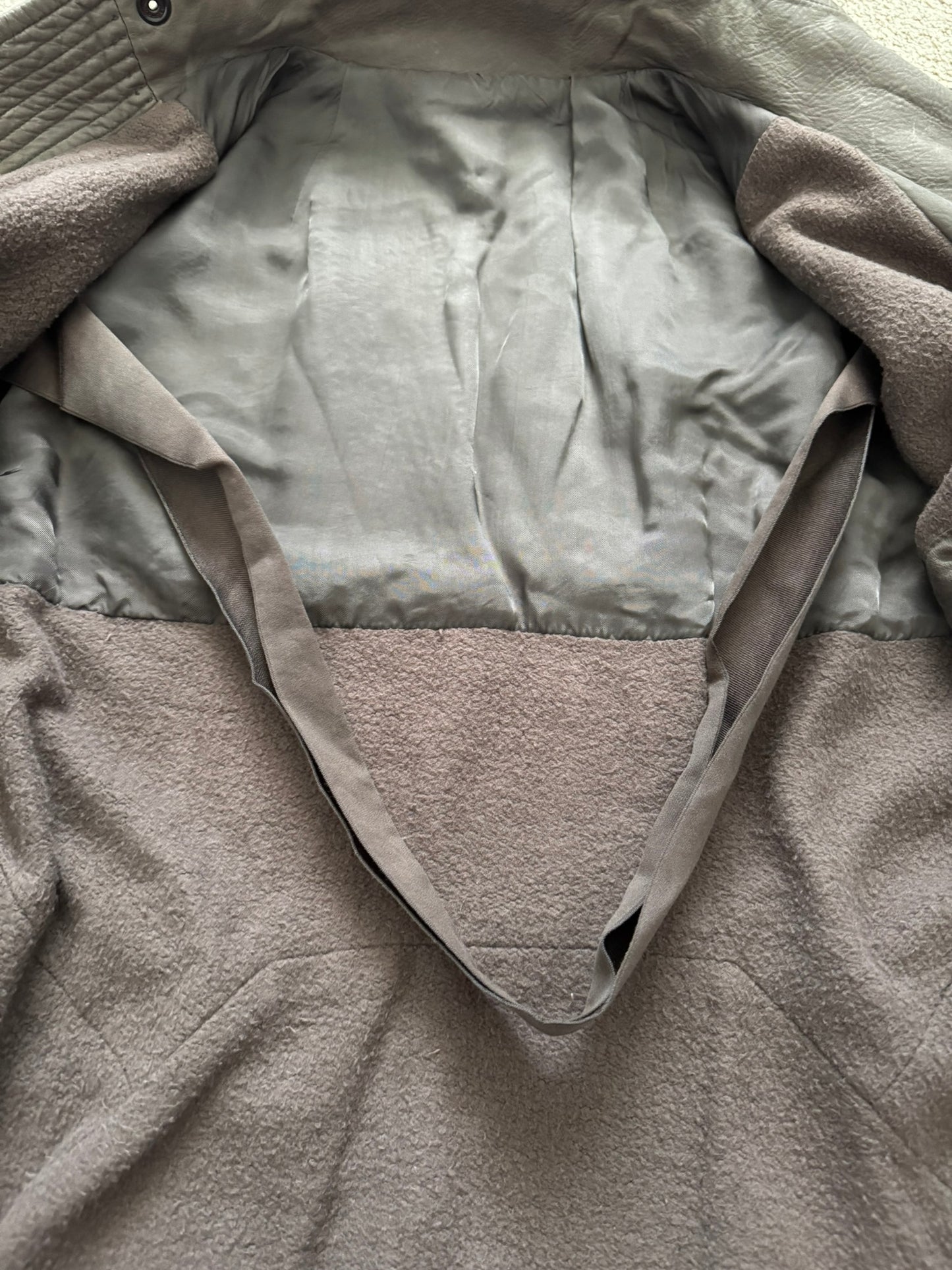 FW11 Rick Owens Wool Lined Dark Dust Mollino Leather Jacket