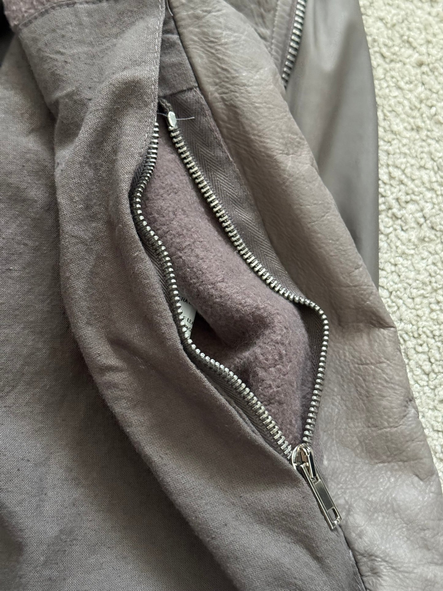 FW11 Rick Owens Wool Lined Dark Dust Mollino Leather Jacket