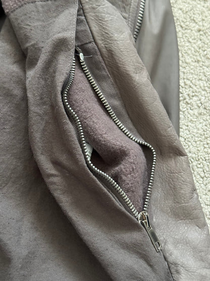 FW11 Rick Owens Wool Lined Dark Dust Mollino Leather Jacket