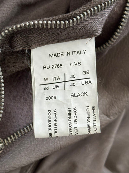 FW11 Rick Owens Wool Lined Dark Dust Mollino Leather Jacket