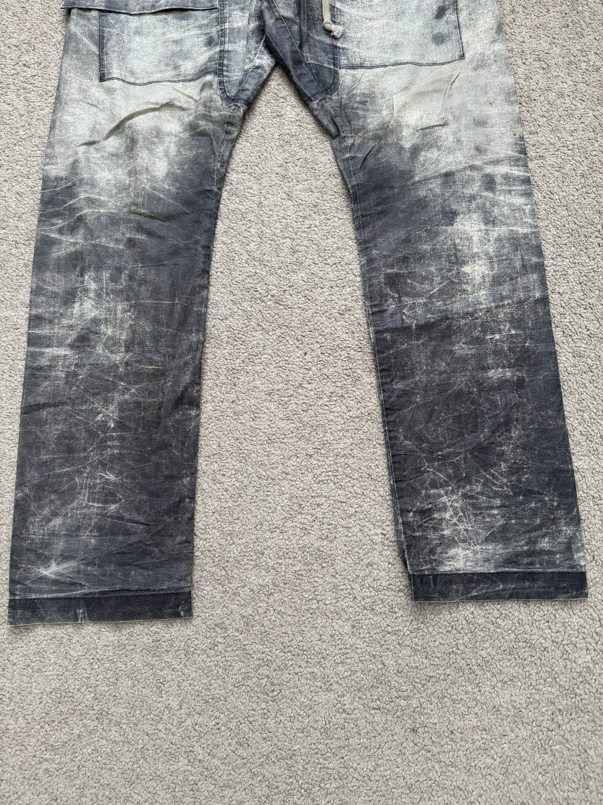SS17 Rick Owens DRKSHDW Painted Waxed Creatch Cargo Pants
