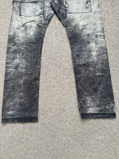 SS17 Rick Owens DRKSHDW Painted Waxed Creatch Cargo Pants