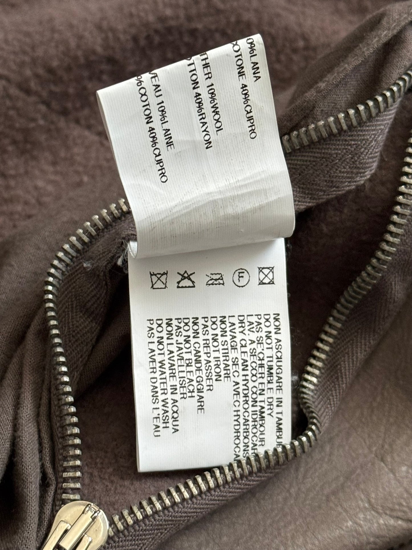 FW11 Rick Owens Wool Lined Dark Dust Mollino Leather Jacket