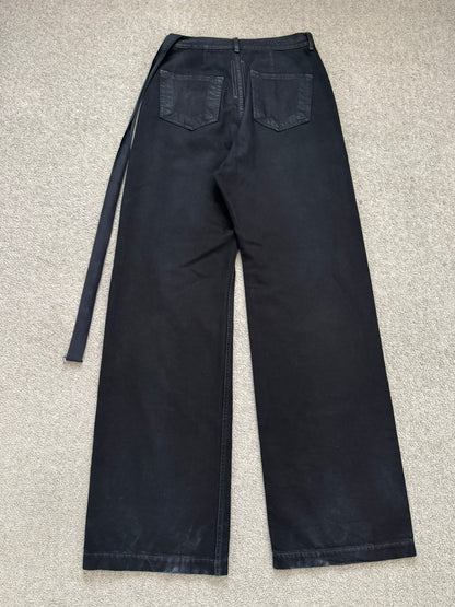 SS23 Rick Owens DRKSHDW Black Waxed Geth Cut Denim Jeans