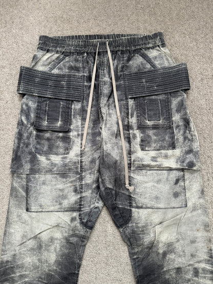 SS17 Rick Owens DRKSHDW Painted Waxed Creatch Cargo Pants