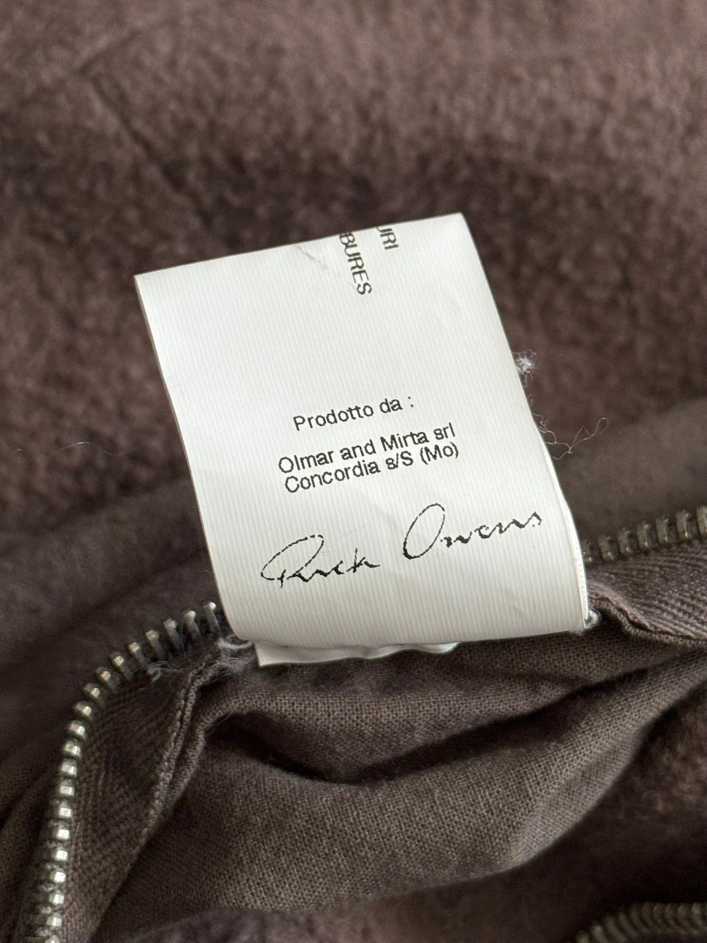 FW11 Rick Owens Wool Lined Dark Dust Mollino Leather Jacket