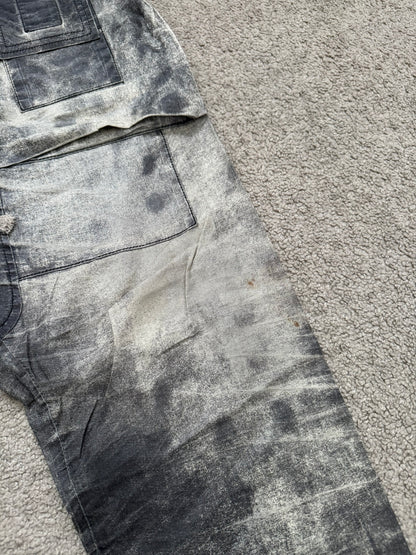 SS17 Rick Owens DRKSHDW Painted Waxed Creatch Cargo Pants