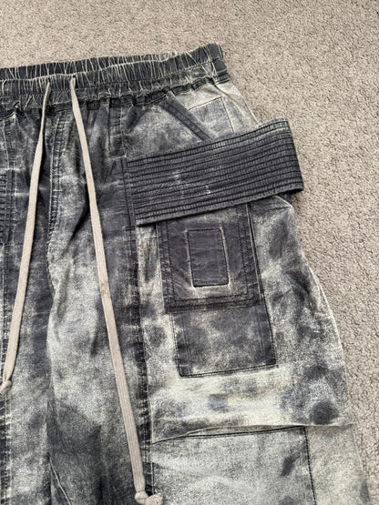 SS17 Rick Owens DRKSHDW Painted Waxed Creatch Cargo Pants