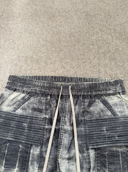 SS17 Rick Owens DRKSHDW Painted Waxed Creatch Cargo Pants