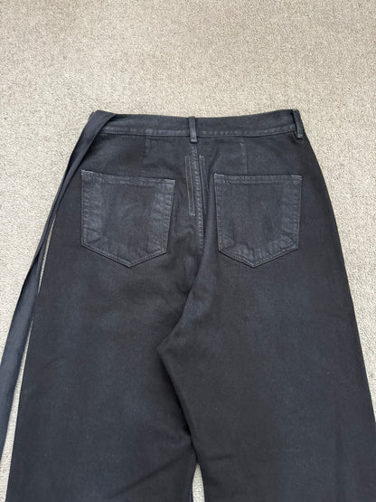 SS23 Rick Owens DRKSHDW Black Waxed Geth Cut Denim Jeans