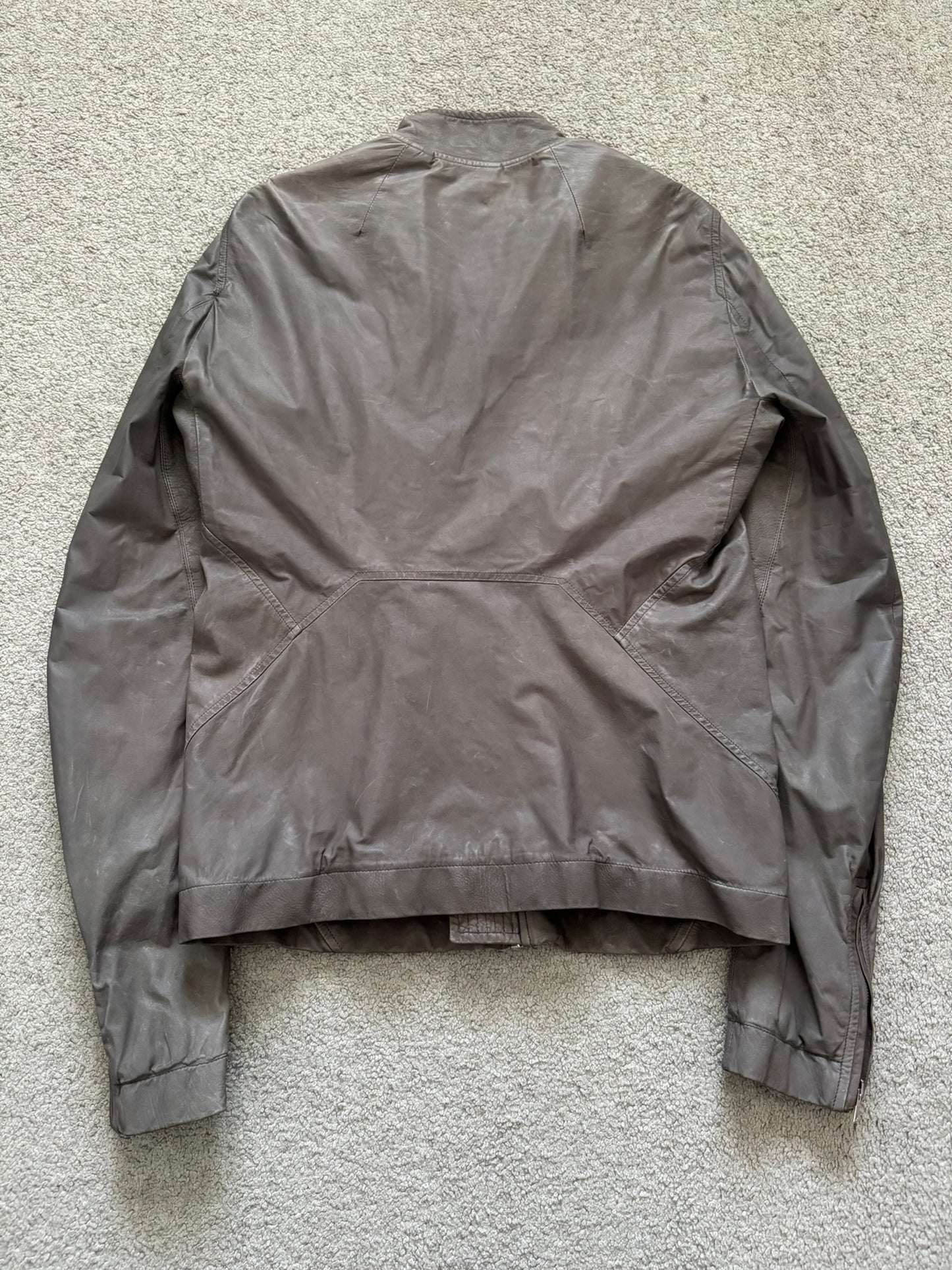 FW11 Rick Owens Wool Lined Dark Dust Mollino Leather Jacket