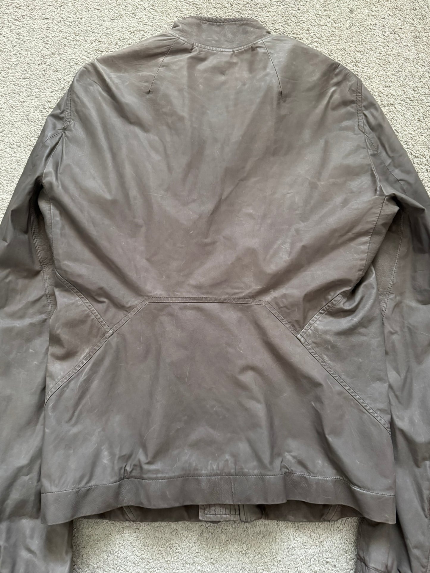 FW11 Rick Owens Wool Lined Dark Dust Mollino Leather Jacket