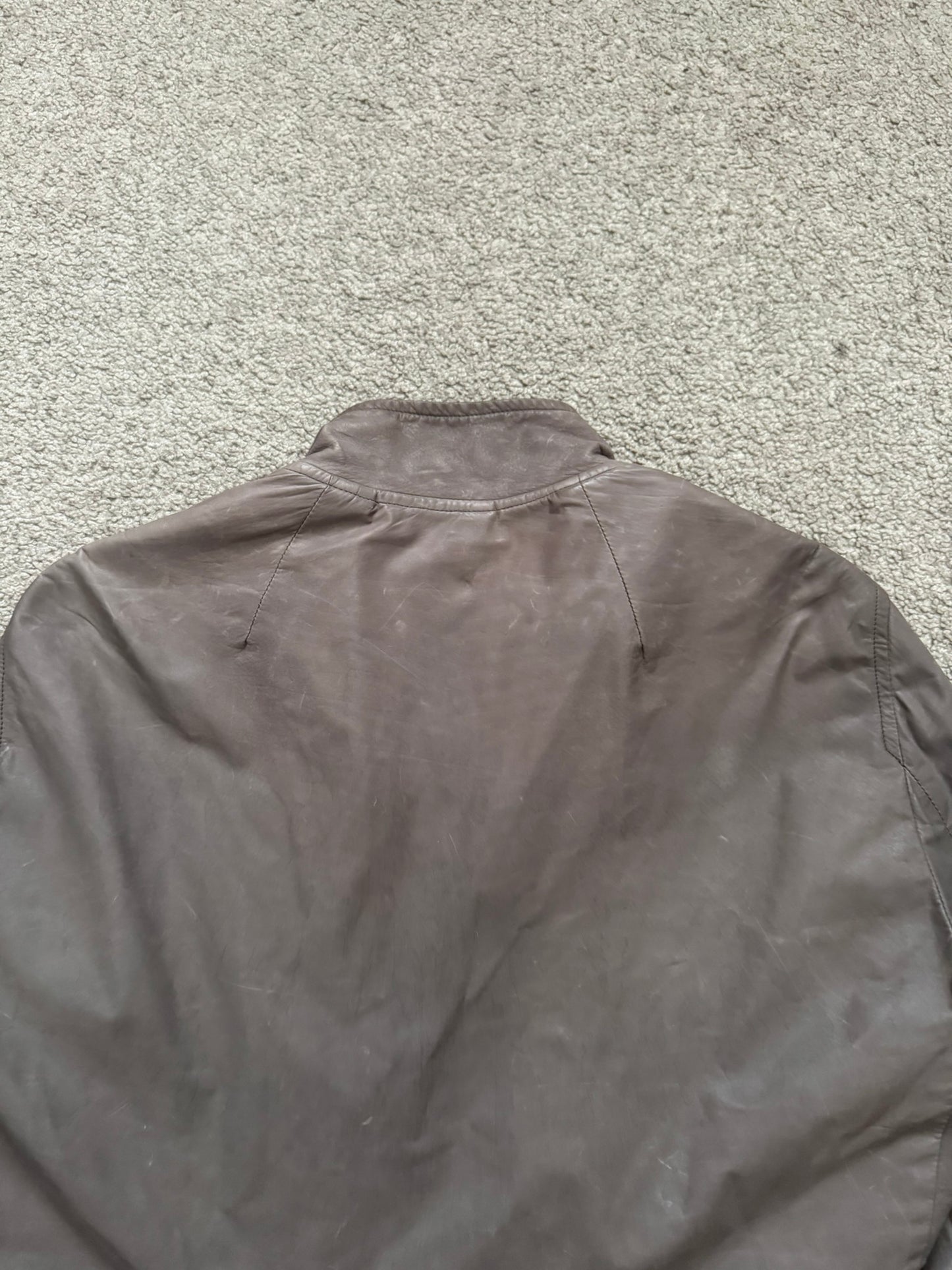 FW11 Rick Owens Wool Lined Dark Dust Mollino Leather Jacket