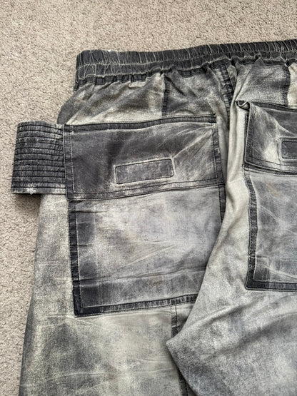 SS17 Rick Owens DRKSHDW Painted Waxed Creatch Cargo Pants