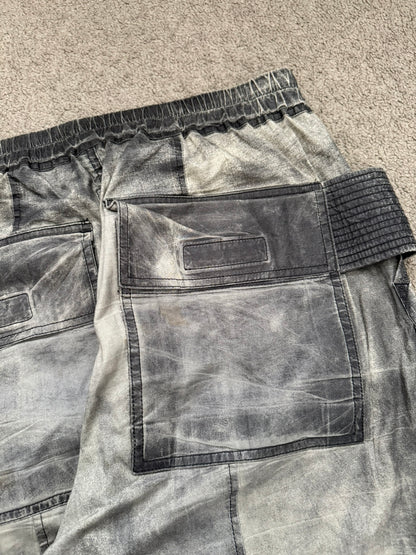 SS17 Rick Owens DRKSHDW Painted Waxed Creatch Cargo Pants