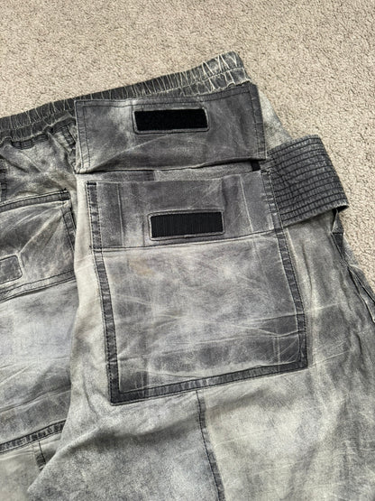SS17 Rick Owens DRKSHDW Painted Waxed Creatch Cargo Pants