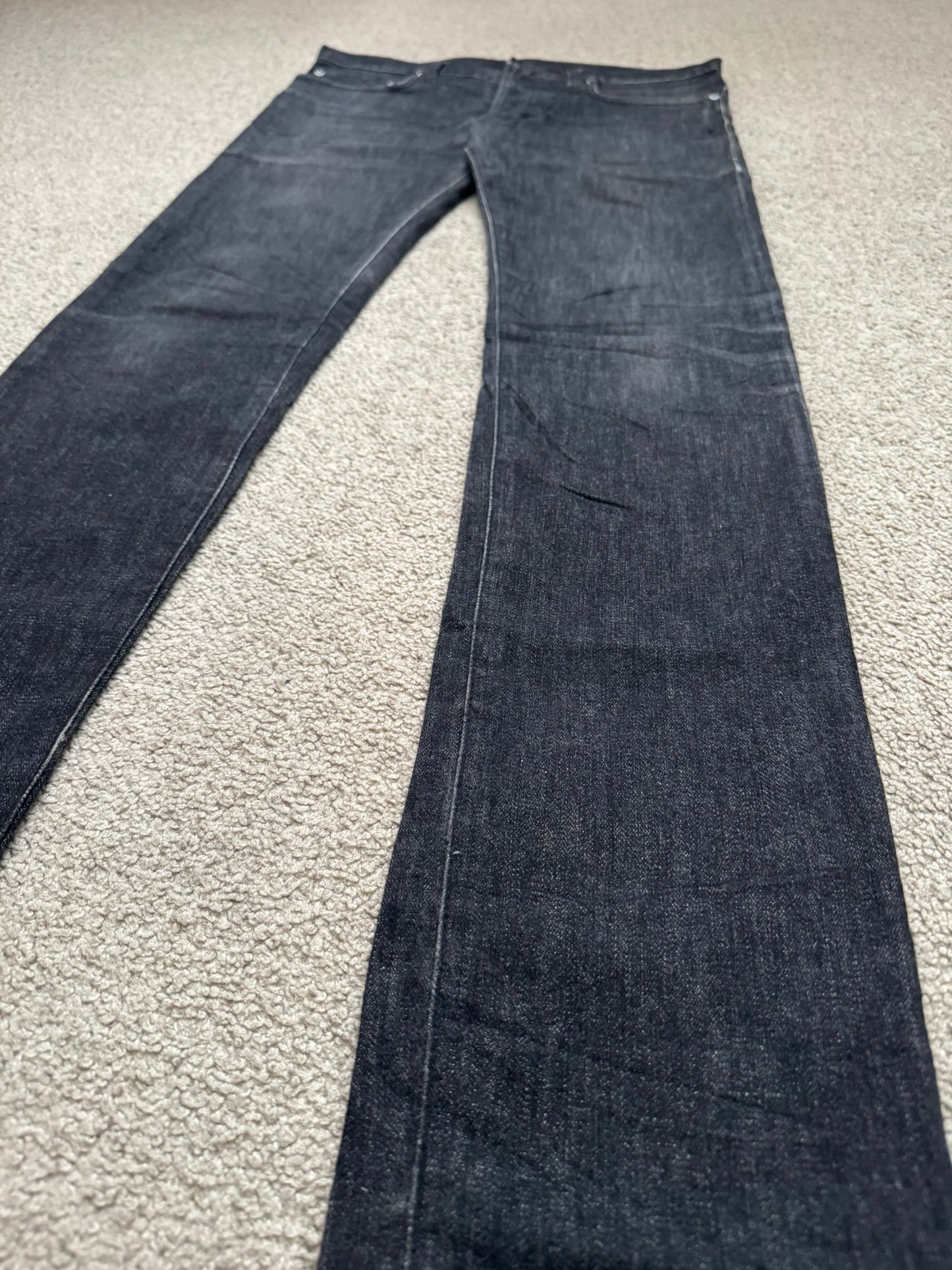 AW06 Dior Homme by Hedi Slimane MIJ Black Glitter Denim Jeans