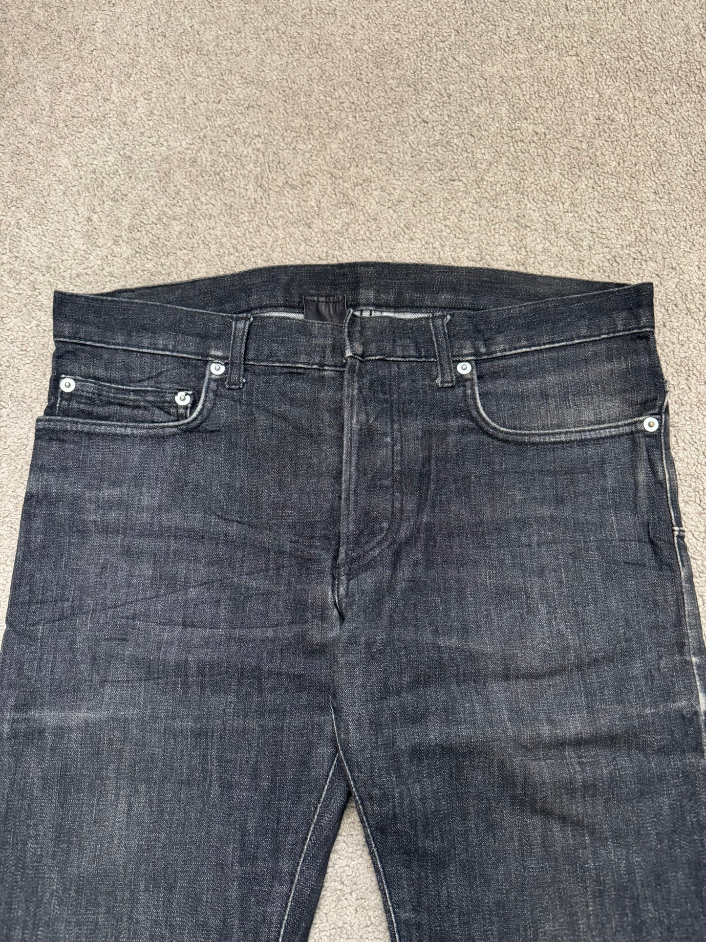 AW06 Dior Homme by Hedi Slimane MIJ Black Glitter Denim Jeans