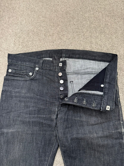 AW06 Dior Homme by Hedi Slimane MIJ Black Glitter Denim Jeans