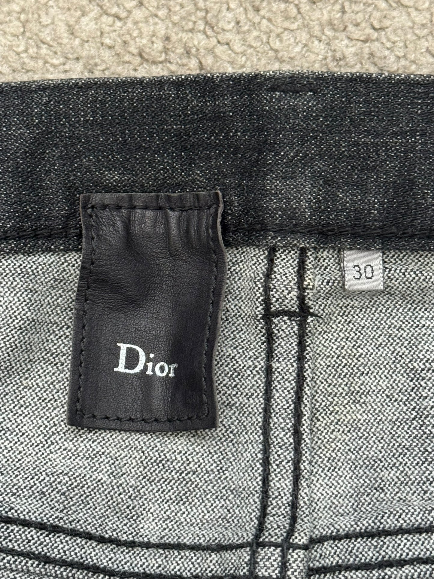 AW06 Dior Homme by Hedi Slimane MIJ Black Glitter Denim Jeans