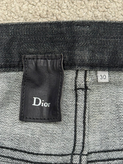 AW06 Dior Homme by Hedi Slimane MIJ Black Glitter Denim Jeans
