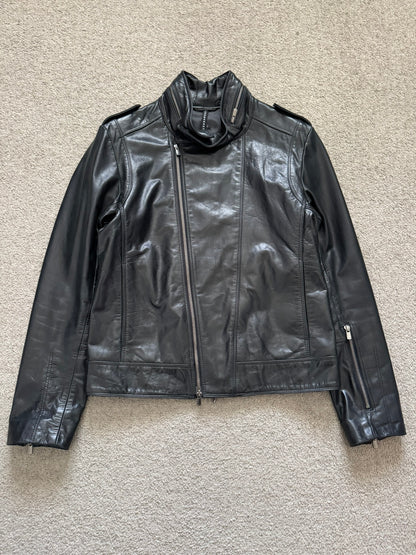 BLACKBARRETT by Neil Barrett Asymmetric Zip Leather Jacket