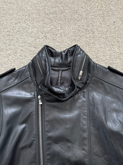 BLACKBARRETT by Neil Barrett Asymmetric Zip Leather Jacket