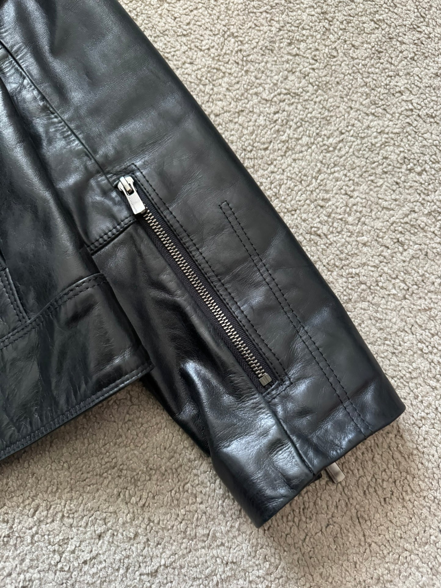 BLACKBARRETT by Neil Barrett Asymmetric Zip Leather Jacket