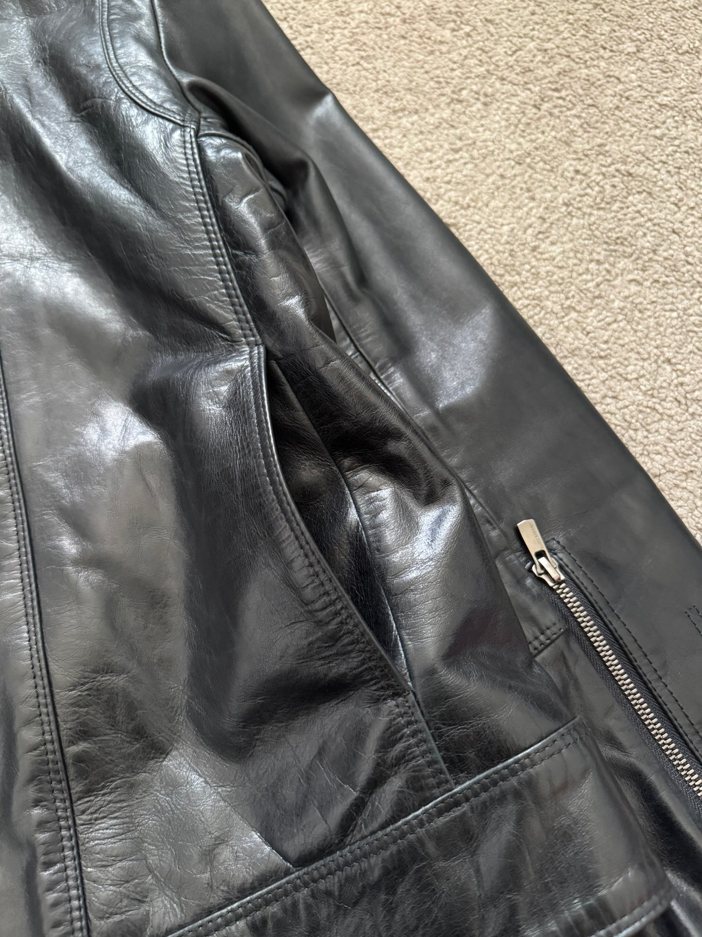 BLACKBARRETT by Neil Barrett Asymmetric Zip Leather Jacket