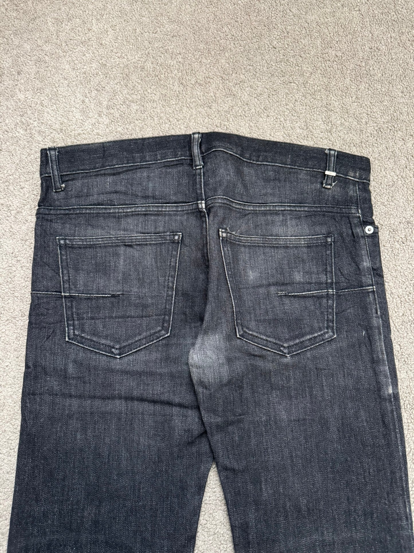 AW06 Dior Homme by Hedi Slimane MIJ Black Glitter Denim Jeans