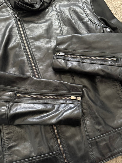 BLACKBARRETT by Neil Barrett Asymmetric Zip Leather Jacket
