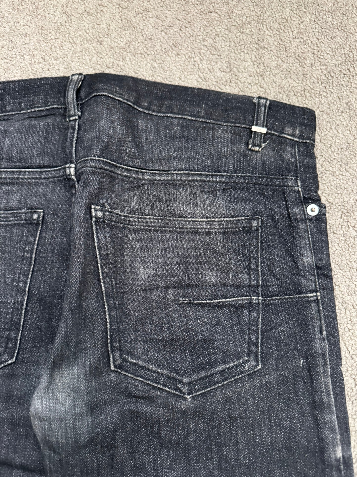 AW06 Dior Homme by Hedi Slimane MIJ Black Glitter Denim Jeans