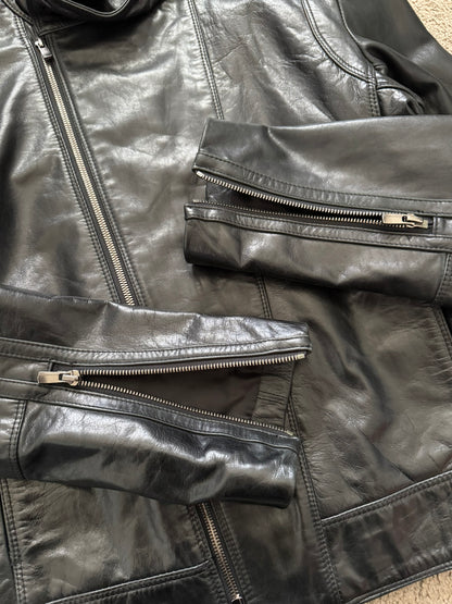 BLACKBARRETT by Neil Barrett Asymmetric Zip Leather Jacket