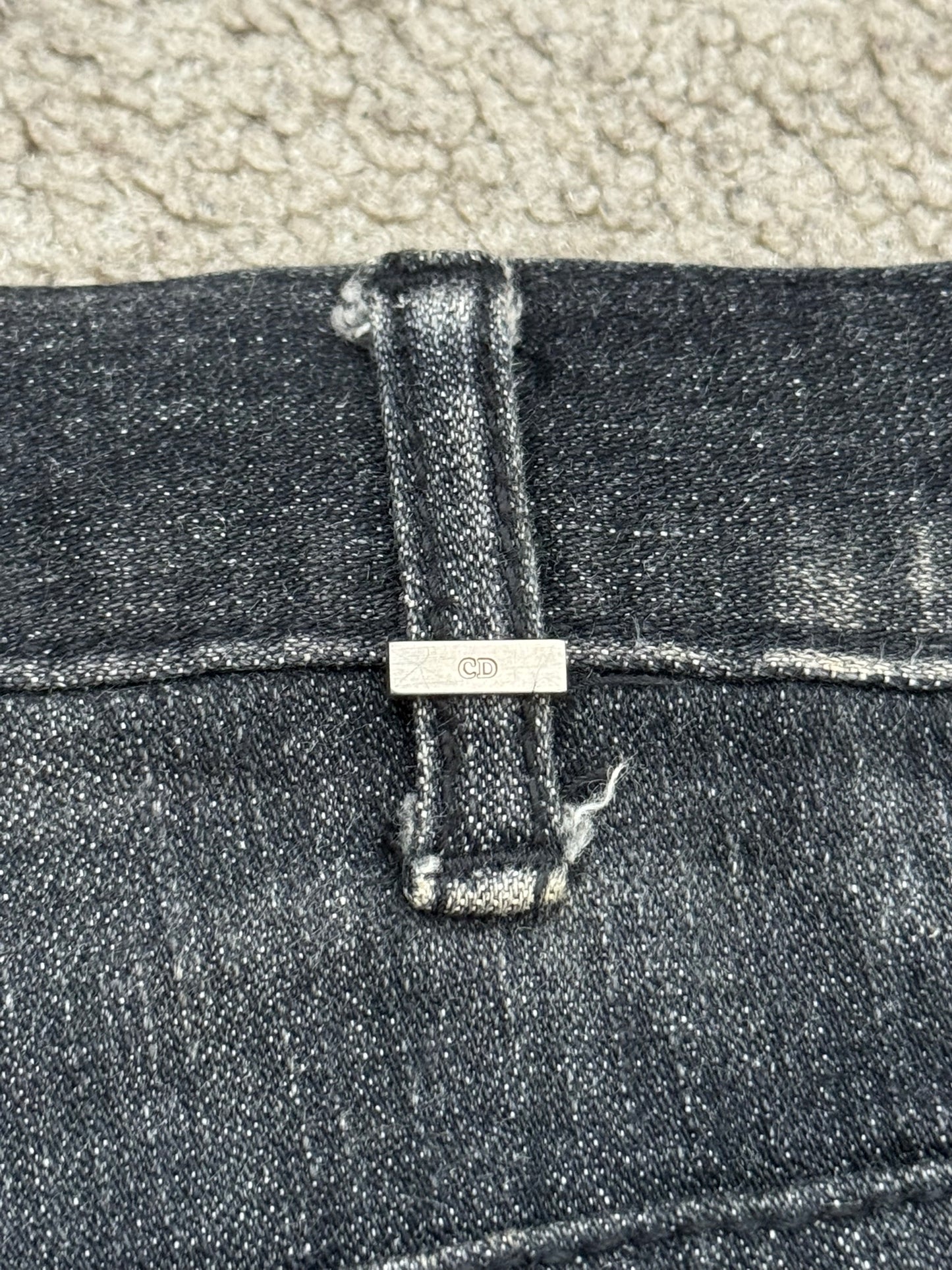 AW06 Dior Homme by Hedi Slimane MIJ Black Glitter Denim Jeans