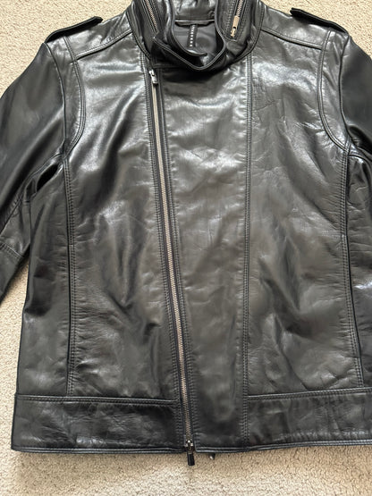 BLACKBARRETT by Neil Barrett Asymmetric Zip Leather Jacket